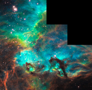 Illustration for article titled Birthing Stars Tear Into A Nebula With A Fierce Beauty